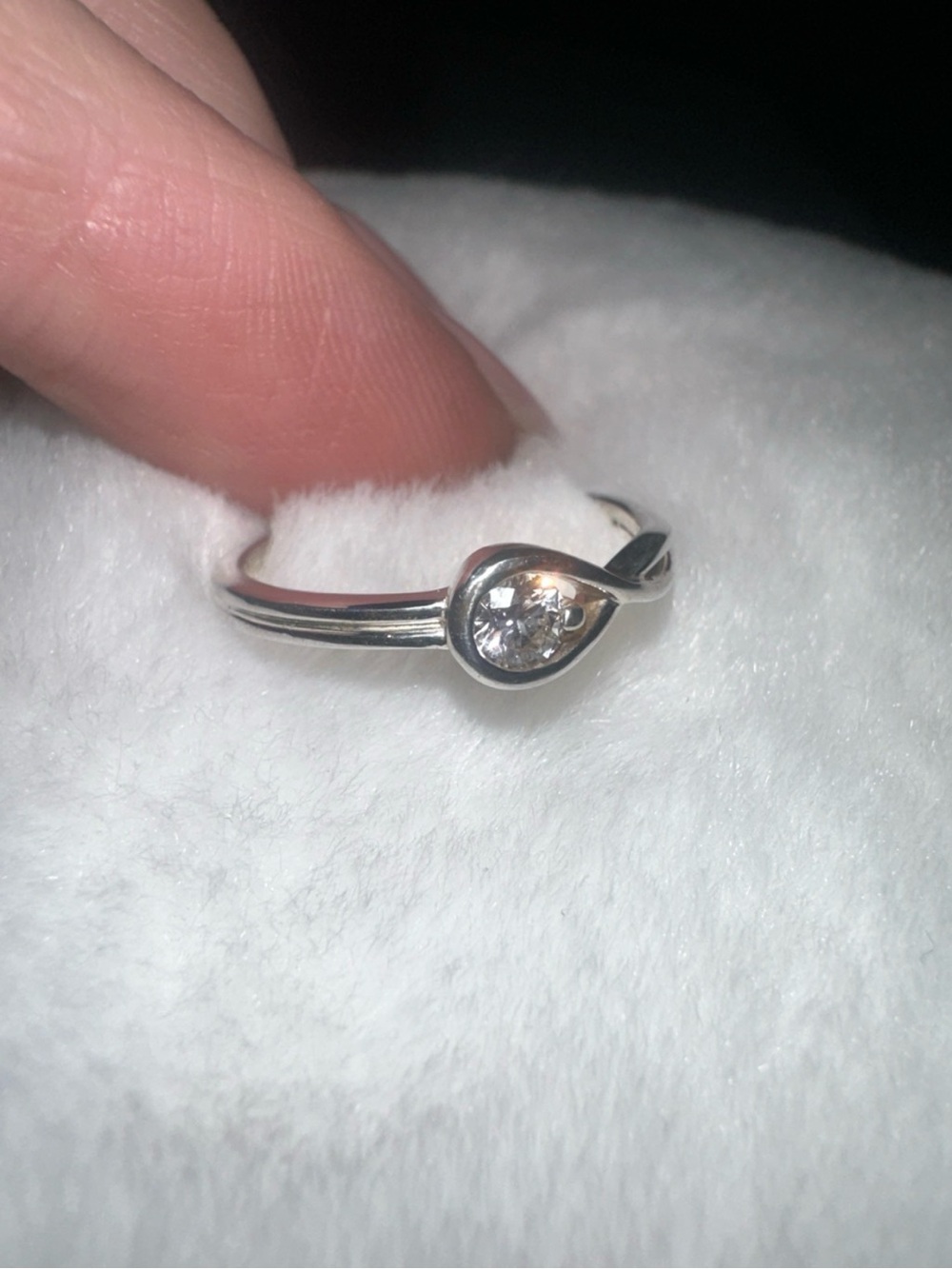 Pandora Infinite Sterling Silver Lab-grown Diamond Ring 0.15 ct